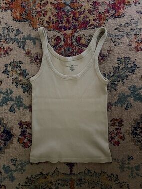 Brandy Melville Ribbed Tank Top in Light Olive - Women